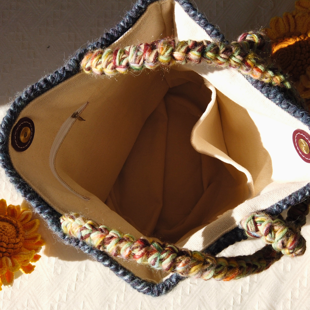 Mira Hand-Mixed Yarn Crochet Bag - Midnight Mix