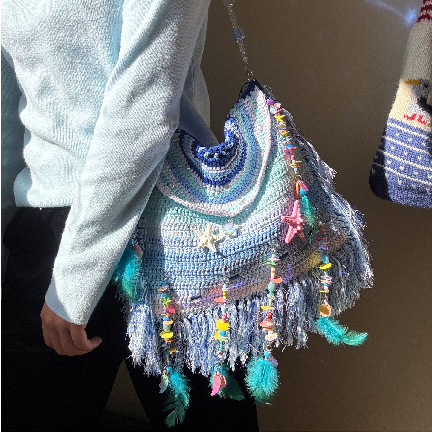Ocean Breeze Gradient Crochet Beach Bag