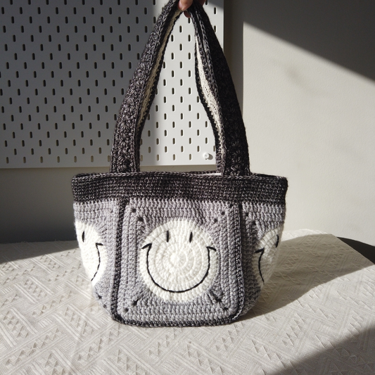 Sunny Smiley Face Crochet Tote