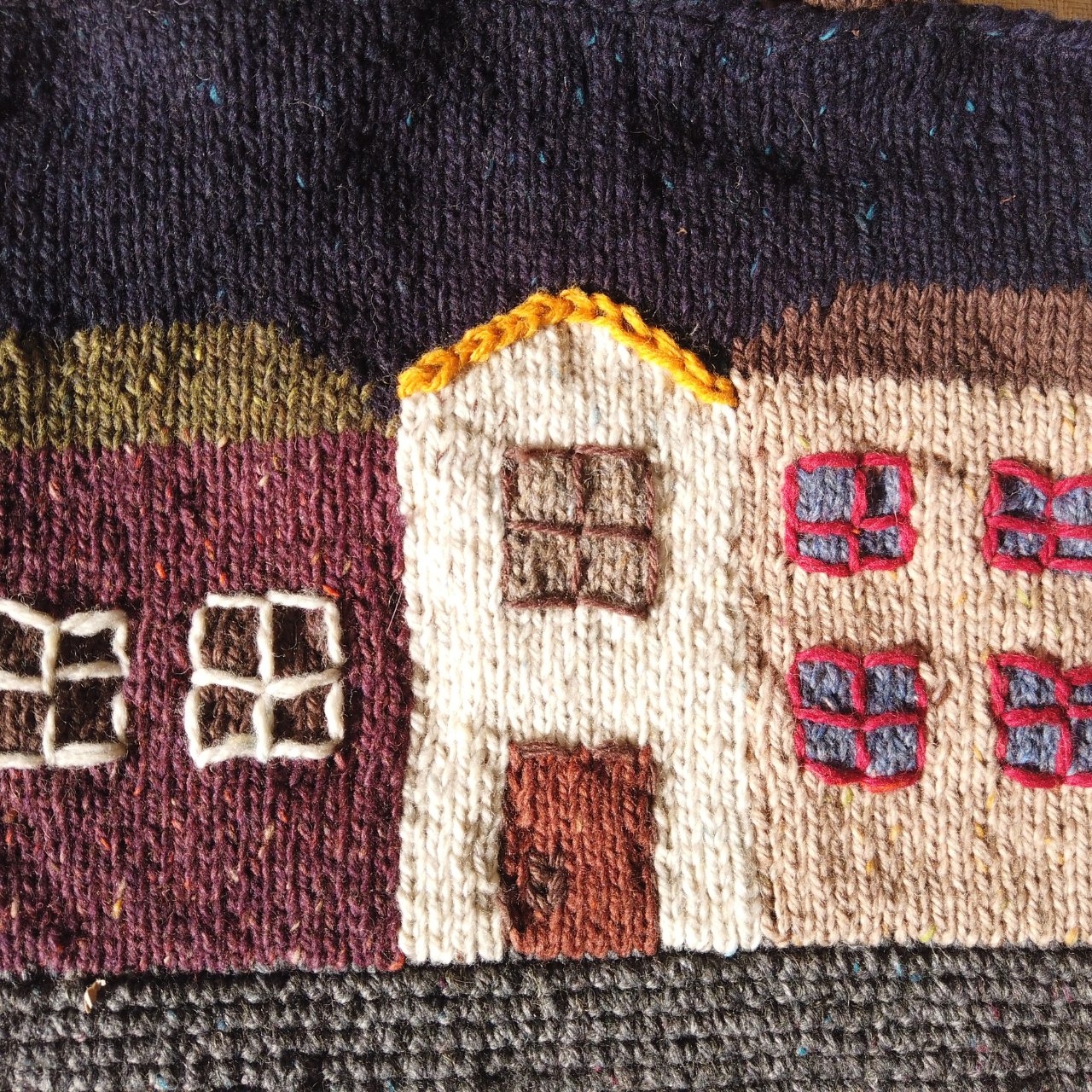 Nori Hand-Knitted House Tote Bag