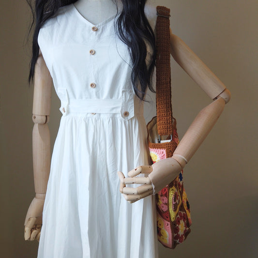 Boho Crochet Shoulder Bag – 18 Patchwork Flowers