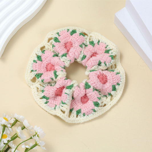 Handmade Crochet Hair Scrunchies - Sunflower