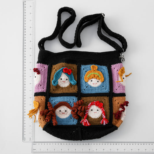 Quirky Dolls Bag - 12 Faces Patchwork Dollies