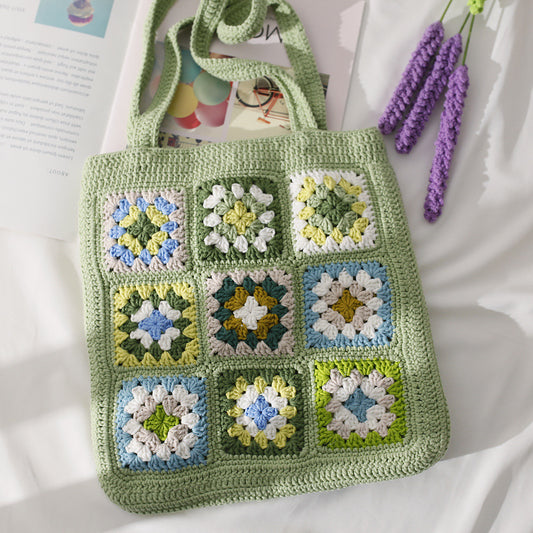 Matcha 18-pcs Granny Square Pattern Shoulder Bag