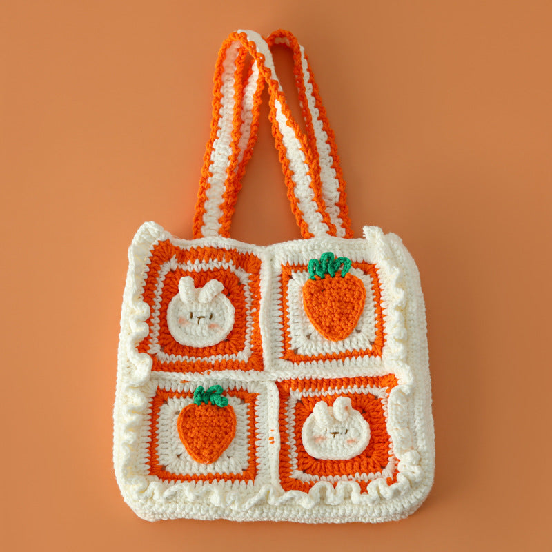 Bunny & Carrot Crochet Tote Set (Large + Mini)