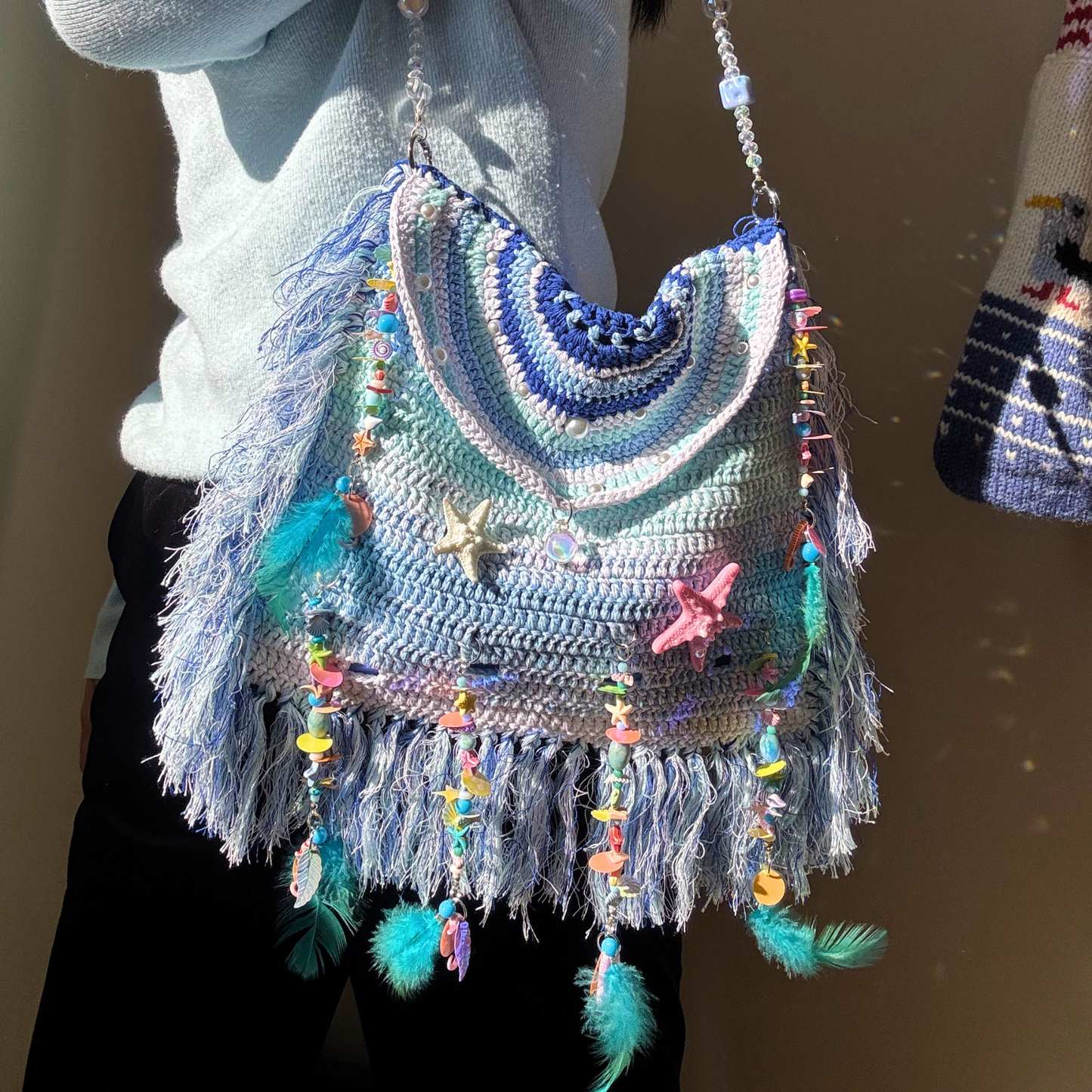 Ocean Breeze Gradient Crochet Beach Bag