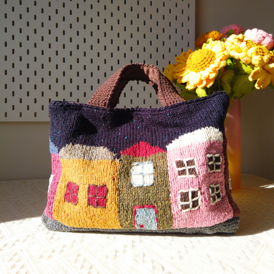 Nori Hand-Knitted House Tote Bag