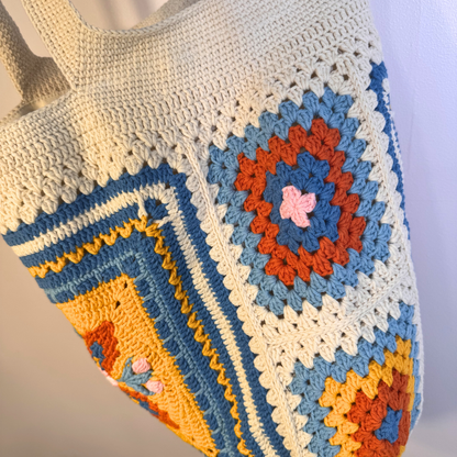 Ophelia Vintage Floral Granny Square Tote