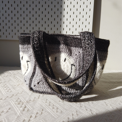 Sunny Smiley Face Crochet Tote