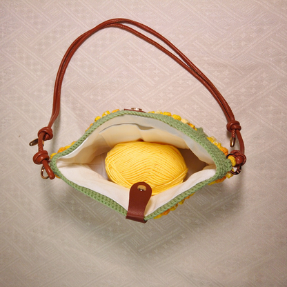 Sunny Sunflower Granny Square Crossbody Bag