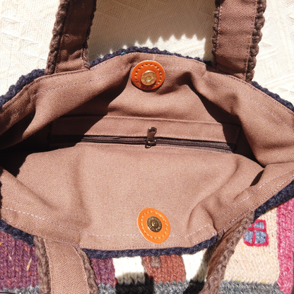 Nori Hand-Knitted House Tote Bag
