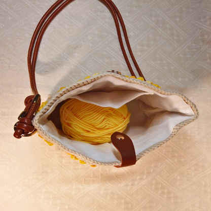 Sunny Sunflower Granny Square Crossbody Bag