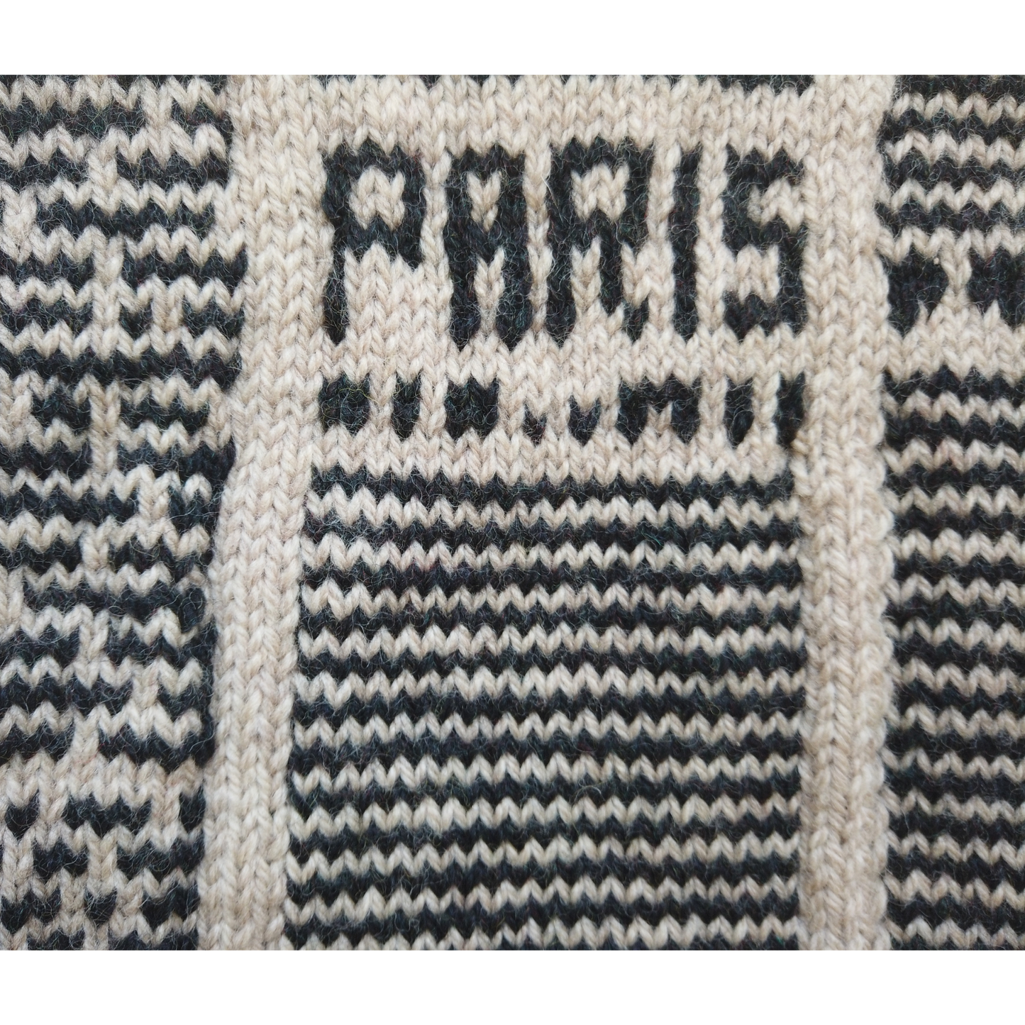 Vintage Parisian Newspaper Wool Knit Bag