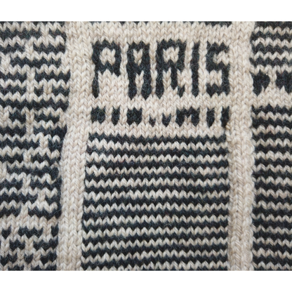 Vintage Parisian Newspaper Wool Knit Bag