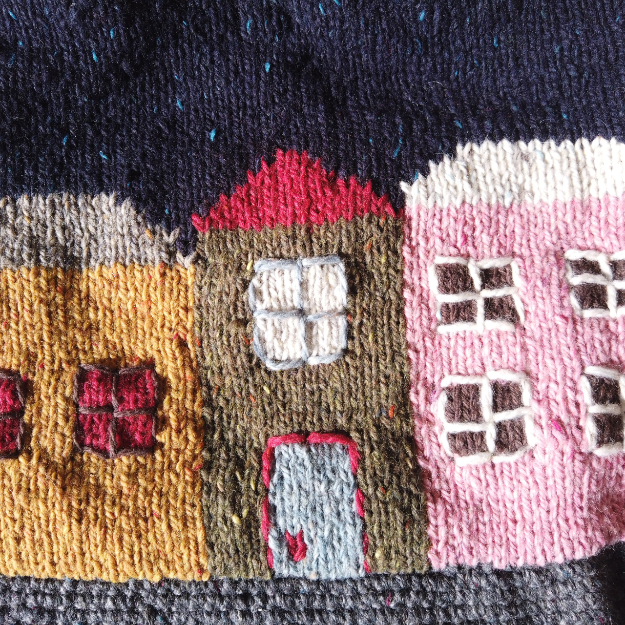 Nori Hand-Knitted House Tote Bag