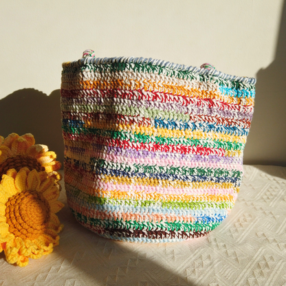 Mira Hand-Mixed Yarn Crochet Bag - Sunrise Mix