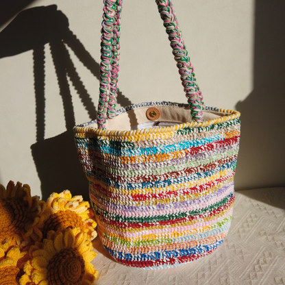 Mira Hand-Mixed Yarn Crochet Bag - Sunrise Mix
