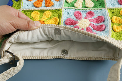 Colorful Daisy Patchwork 14 Patches Crossbody Bag