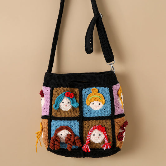 Quirky Dolls Bag - 12 Faces Patchwork Dollies