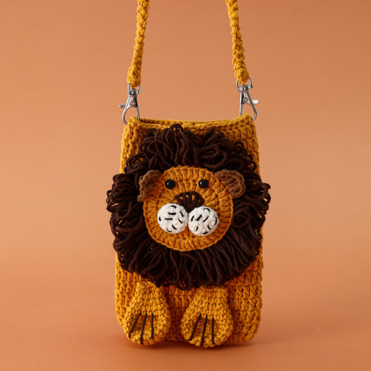 Handmade Crochet Cellphone Bag - Lion