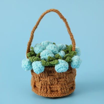 Crocheted Flower Rose Basket Coaster