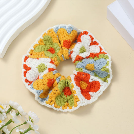 Handmade Crochet Hair Scrunchies - Sunflower