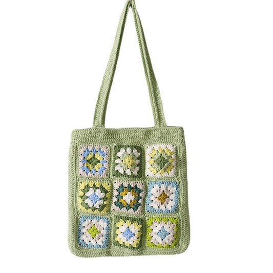 Matcha 18-pcs Granny Square Pattern Shoulder Bag