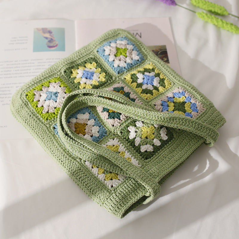 Matcha 18-pcs Granny Square Pattern Shoulder Bag